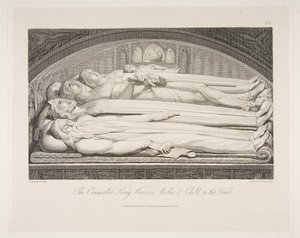 Der Ratgeber, König, Krieger, Mutter & Kind im Grab, aus Das Grab, ein Gedicht..., 1. März 1813 von Luigi Schiavonetti