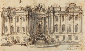 Vorschlag für den Trevi-Brunnen von Luigi Vanvitelli