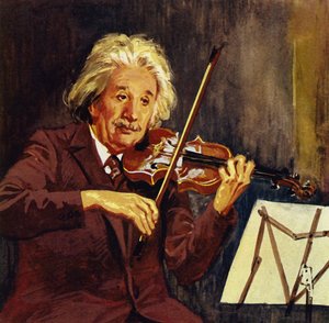 Albert Einstein spielt Geige von Luis Arcas Brauner