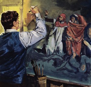 Eugène Delacroix malt "Dante und Virgil" von Luis Arcas Brauner
