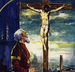 Titian malte viele Bilder für König Philipp II. von Spanien, darunter seine berühmte Kreuzigung