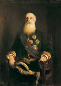 Porträt von Alejandro Pidal y Mon (1846-1913) Spanischer Politiker, Mitglied der Katholischen Union. Gemälde von Luis Menendez Pidal (1861-1932) von Luis Menendez Pidal
