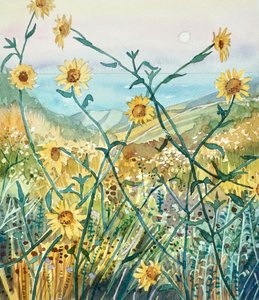 Sonnige Wildblumen Ozeanblick von Luisa Millicent