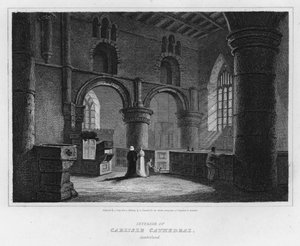 Innenraum der Kathedrale von Carlisle, Cumberland (Gravur) von Luke (after) Clennell