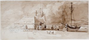 Strandszene mit Reitern von Luke Clennell