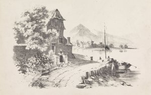 Landweg entlang eines Sees