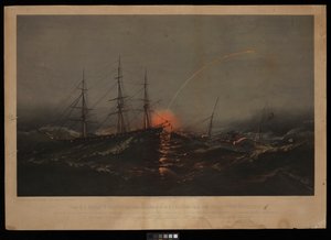 Die US-Fregatte Sabine rettet ein Bataillon US-Marines vom Transport Governor am 2. November 1861 vor der Küste von South Carolina von M. F. H. De & Parsons Charles Haas