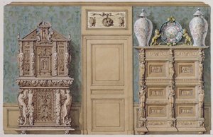 Möbel im Speisesaal in der Rue Fortunee, Haus von Balzac 1847 gekauft