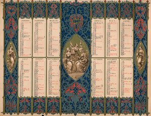Kalender mit Heiligentagen und königlichen Geburtstagen, 1847 von M and N Hanhart