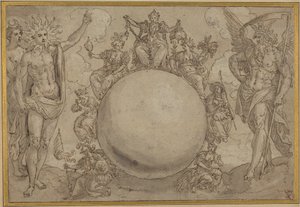 Apollo, Diana und die Zeit mit den zyklischen Wechselfällen des menschlichen Lebens, um 1561 von Maarten de Vos