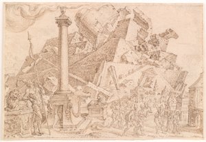 Die Zerstörung des Turms von Babel von Maarten van Heemskerck