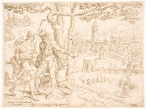 Judah sendet Tamar das Zicklein durch Hira, den Adullamiter von Maarten van Heemskerck