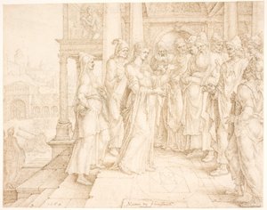 Judith spricht zu den Ältesten von Bethulia von Maarten van Heemskerck