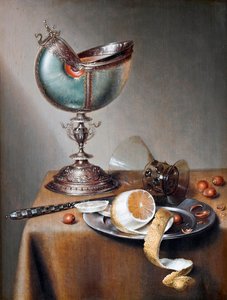 Stillleben mit Nautilus-Pokal von Maerten Boelema de Stomme
