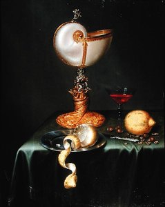 Stillleben mit einem Nautilusbecher von Maerten Boelema de Stomme