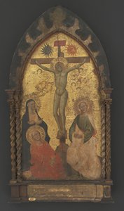 Christus am Kreuz, betrauert von der Jungfrau Maria und den Heiligen Maria Magdalena und Johannes von Maestro Francesco