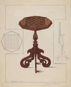 Schachbrett-Tischplatte, ca. 1936 von Magnus S. Fossum