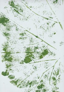 Grüner Blatt Eindruck