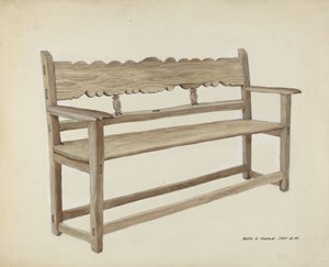 Kirchenbank - Holz, ca. 1937