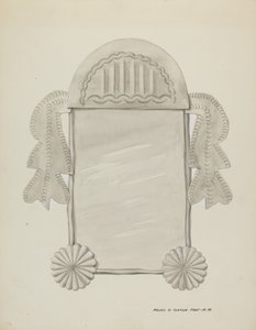 Kleiner Zinnrahmenspiegel, ca. 1937 von Majel G. Claflin