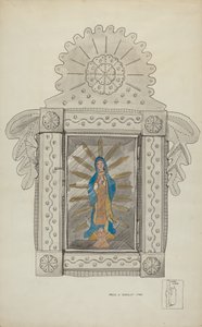Zinn-Nicho mit Guadalupe-Bulto, c. 1936