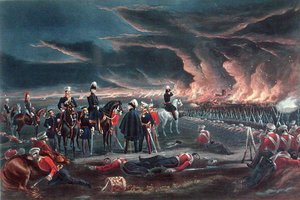 Nachtlager der britischen Armee bei Ferozshah, 21. Dezember 1845, veröffentlicht von Ackermann
