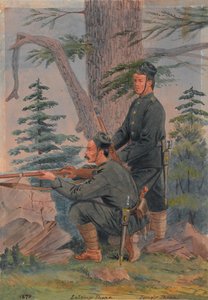 Lalsing Thapa und Jangir Thapa vom 5. Goorkha-Regiment, Peiwar Kotal, Afghanistan von Major General R.G. Woodthorpe