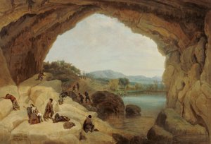 Hinterhalt einer Gruppe von Banditen in der Cueva del Gato, 1869, Museo Carmen Thyssen, Malaga von Manuel Barron y Carrillo