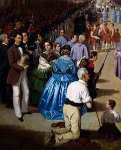 Prozession des Fronleichnamsfestes in Sevilla im Jahr 1857, Detail
