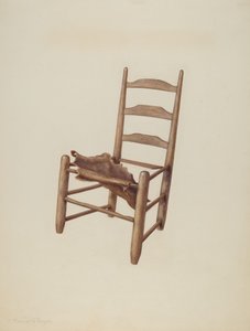 Handgefertigter Stuhl - Rohledersitz von Manuel G. Runyan