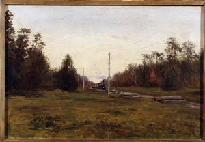 Landschaft mit einem Zug von Manuil Christoforovich Aladzhalov
