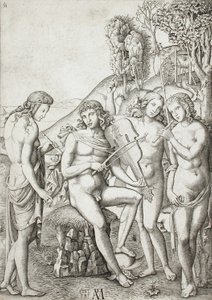 Apollo lehrt die Grazien die Musik von Marcantonio Raimondi