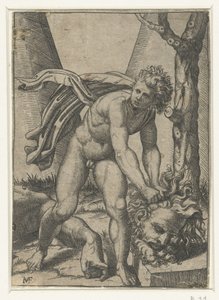 David mit dem Kopf von Goliath