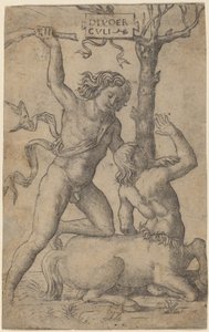 Herkules und Nessus von Marcantonio Raimondi