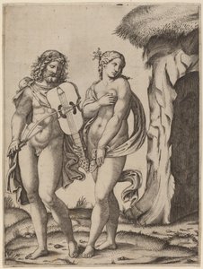 Orpheus und Eurydike von Marcantonio Raimondi