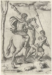 Römische Generäle Scipio Africanus Maior zu Pferd und Scipio Africanus Minor Römische Helden zu Pferd (Serientitel)
