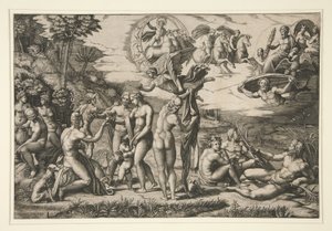 Das Urteil des Paris, nach Raphael, um 1510-20 von Marcantonio Raimondi
