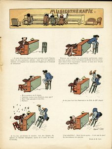 Illustration von Marcel Capy (1865-1941) in Le Rire, 30/03/12 - Musiktherapie - Musik, Klavier von Marcel Amable O.L. Capy