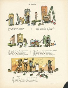 Illustration von Marcel Capy (1865-1941) in Le Sourire, Nr. 12, 20/03/13 - Die Kunst des Rondismus - Kunst, Avantgarde, Kubismus - Maler Künstler von Marcel Amable O.L. Capy