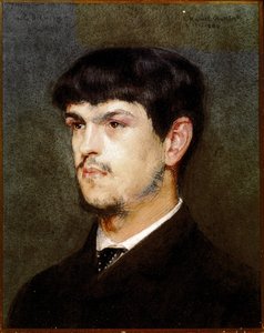Porträt des französischen Komponisten Claude Debussy (Schwarzer Stein und Pastell) von Marcel Andre Baschet