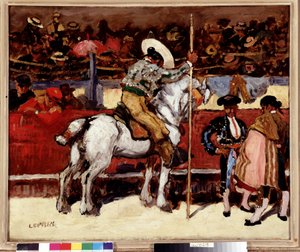 Picador und Matador in der Stierkampfarena von Marcel Leprin