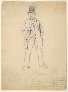 Skizze eines Landstreichers (recto); Frau und zwei Säuglinge (verso) von Marcellin Desboutin