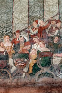 Bankett, Detail des Besuchs von Christian I. von Dänemark bei Bartolomeo Colleoni, Ehrensaal