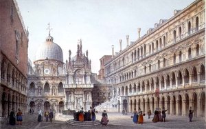 Der Innenhof des Palazzo Ducale, Venedig (gestochen von Brizeghel)