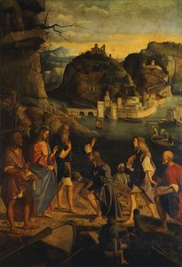 Tafel, die die Berufung der Söhne des Zebedäus darstellt