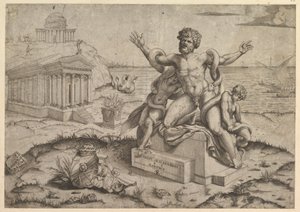 Speculum Romanae Magnificentiae: Antike Basreliefs mit Laokoon, ca. 1516-20
