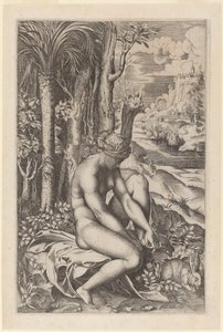 Venus zieht sich einen Dorn aus dem Fuß von Marco Dente after Raphael