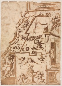 Groteske mit einem springenden Zentaur, verso, ca. 1565-1588