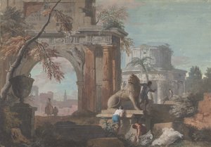 Capriccio mit römischen Ruinen, ca. 1700-1730