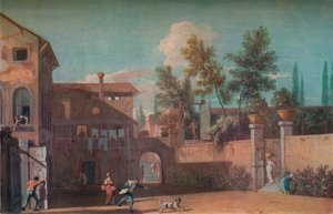 Hof einer italienischen Villa, ca. 1700, 1935